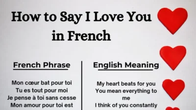 How to Say I Love You in French