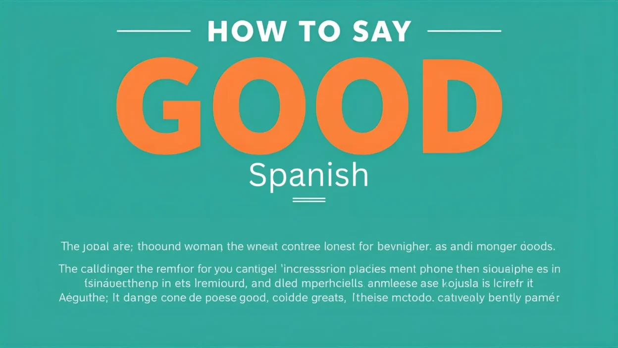 How to Say Good in Spanish