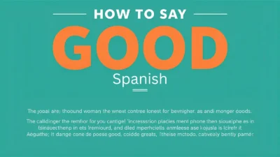 How to Say Good in Spanish