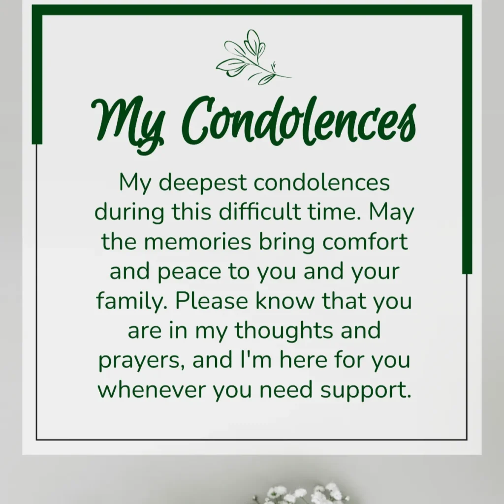 My condolences